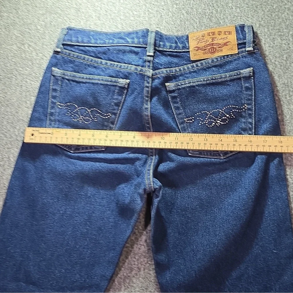 Paris Blues Girls Flared Blue Jeans 100% Cotton Denim Studded Pockets Size 7